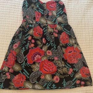 Y2K Bohemian Festival Floral Frenzy Strapless Moody Floral Whimsy Goth Fire LA